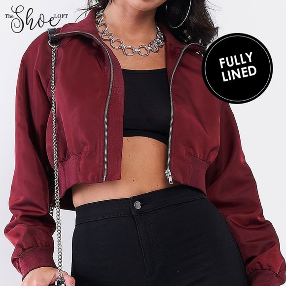 Cropped Bomber Jacket - Le Lis Collection